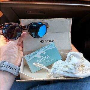 Costa Tortoise Shell Sunglasses with blue glass lens
